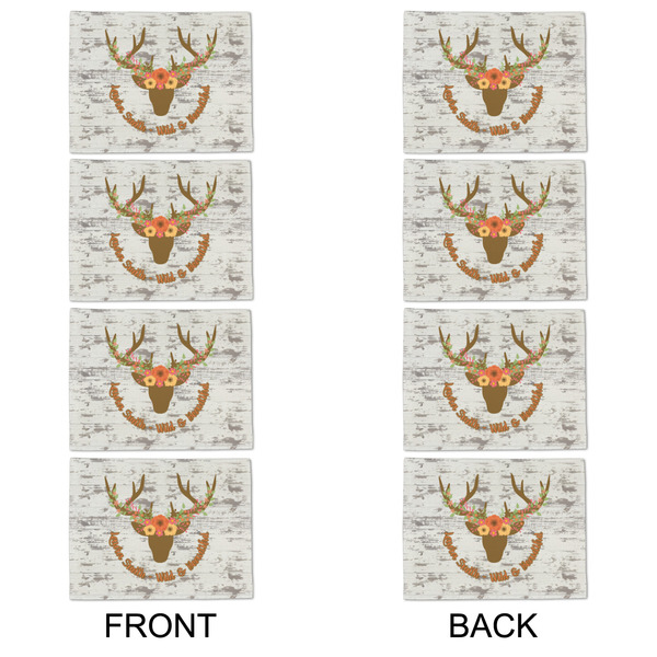 Floral Antler Linen Placemat - APPROVAL Set of 4 (double sided)