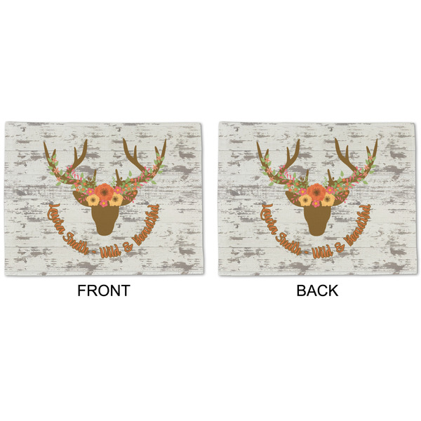 Floral Antler Linen Placemat - APPROVAL (double sided)