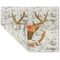 Floral Antler Double-Sided Linen Placemat - Single w/ Name or Text