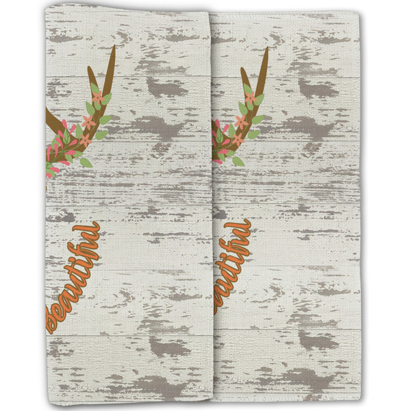 Floral Antler Linen Placemat - Folded Half (double sided)