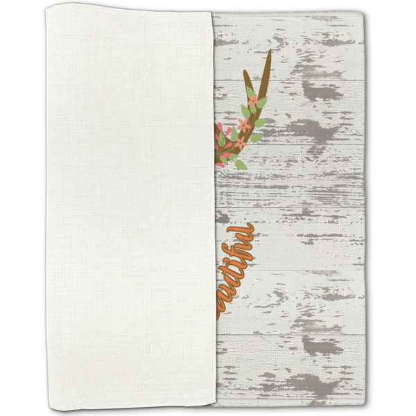 Floral Antler Linen Placemat - Folded Half