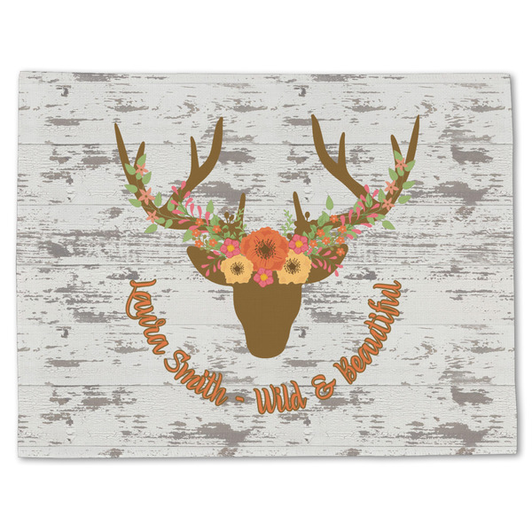 Floral Antler Linen Placemat - Front