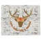 Floral Antler Single-Sided Linen Placemat - Single w/ Name or Text