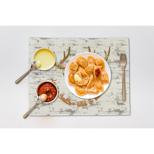 Floral Antler Linen Placemat - Lifestyle (single)