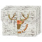 Floral Antler Double-Sided Linen Placemat - Set of 4 w/ Name or Text