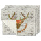Floral Antler Single-Sided Linen Placemat - Set of 4 w/ Name or Text