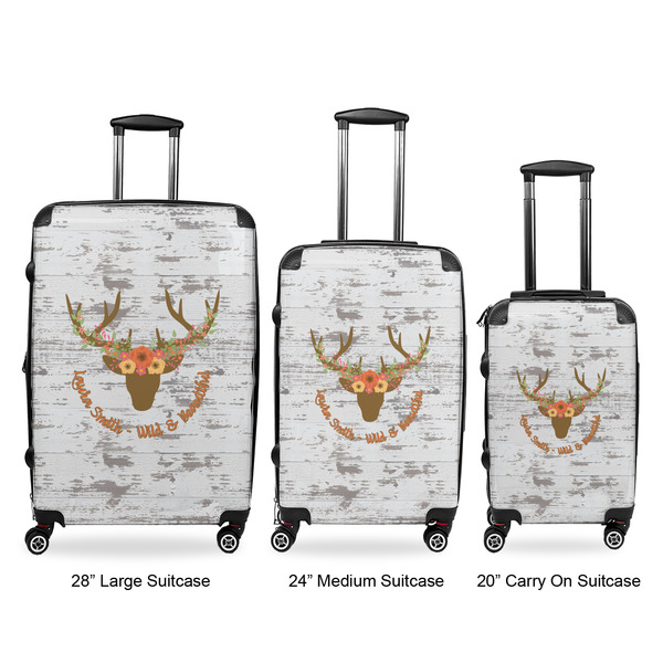 Floral Antler Luggage Bags all sizes - With Handle