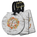 Floral Antler Plastic Luggage Tag (Personalized)