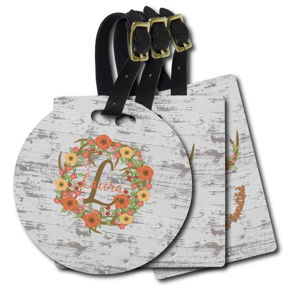 Custom Floral Antler Plastic Luggage Tag (Personalized)