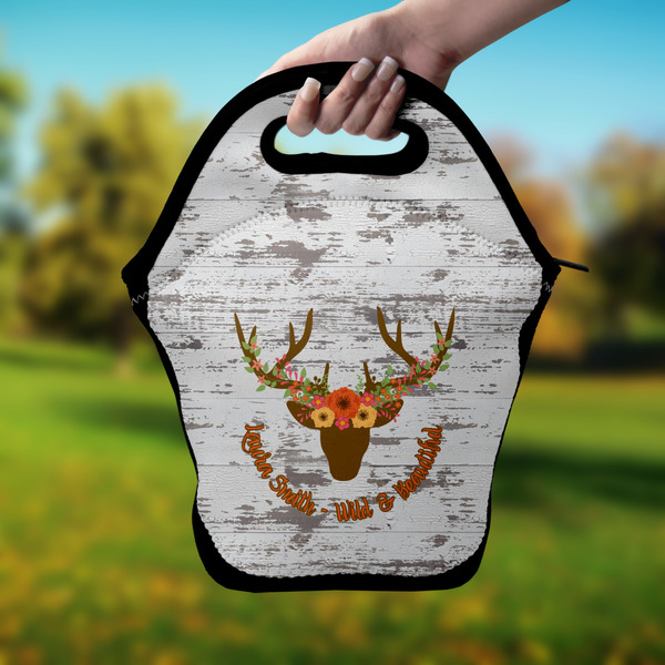 Floral Antler Lunch Bag - Hand