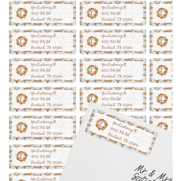 Floral Antler Mailing Label on Envelope - Multiple Labels
