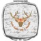 Floral Antler Compact Makeup Mirror (Personalized)