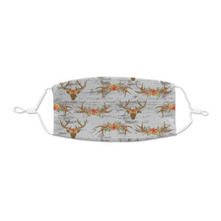 Floral Antler Kid's Cloth Face Mask - XSmall