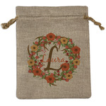 Floral Antler Burlap Gift Bag (Personalized)