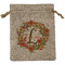 Floral Antler Medium Burlap Gift Bag - Front (Personalized)