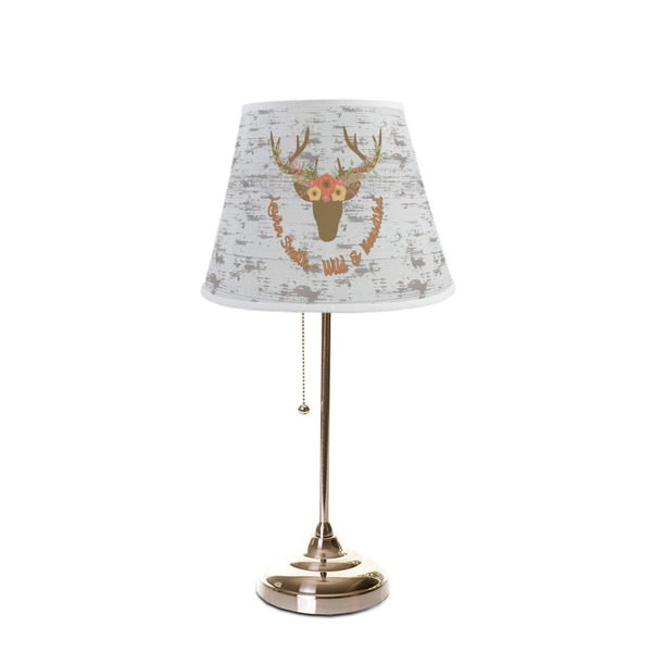 Floral Antler Poly Film Empire Lampshade - On Stand