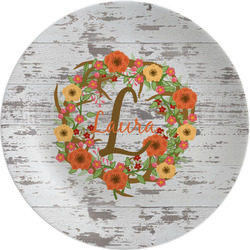 Floral Antler Melamine Plate (Personalized)
