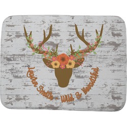 Floral Antler Memory Foam Bath Mat - 48"x36" (Personalized)