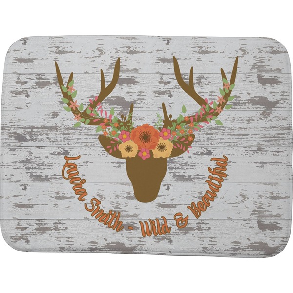 Floral Antler Memory Foam Bath Mat 48 X 36