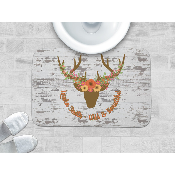 Floral Antler Memory Foam Bath Mat - LIFESTYLE 34x21
