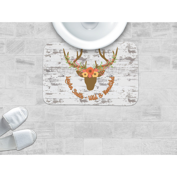 Floral Antler Memory Foam Bath Mat - LIFESTYLE