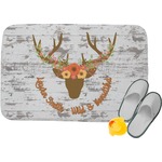 Floral Antler Memory Foam Bath Mat - 24"x17" (Personalized)