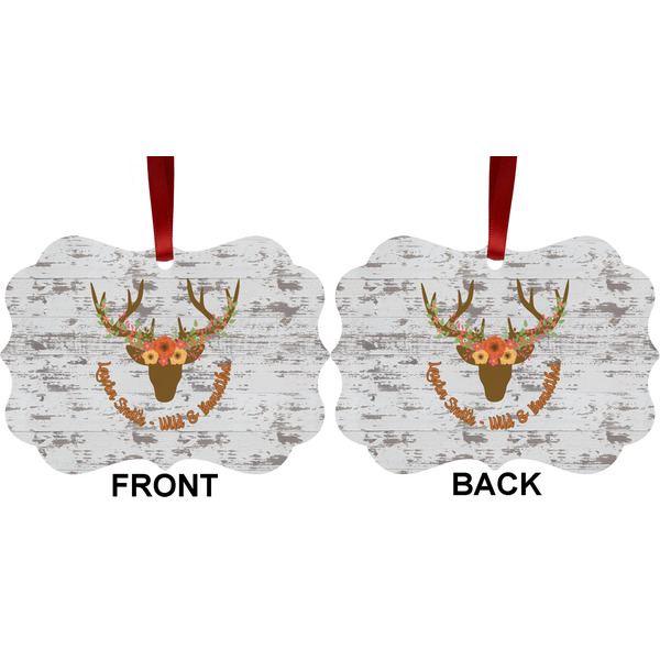 Floral Antler Metal Benilux Ornament - Front and Back (APPROVAL)
