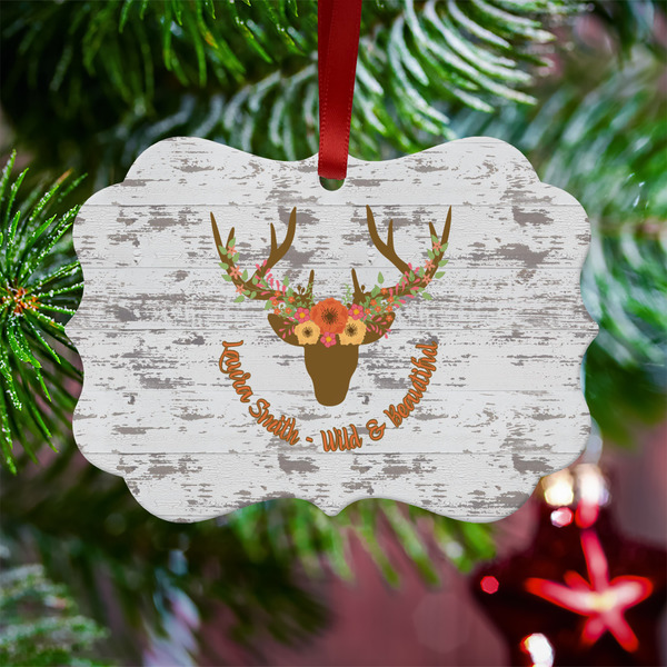 Floral Antler Metal Benilux Ornament - Lifestyle