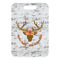 Floral Antler Metal Luggage Tag - Front Without Strap