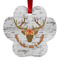 Floral Antler Metal Paw Ornament - Double Sided w/ Name or Text
