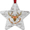 Floral Antler Metal Star Ornament - Front