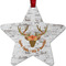 Floral Antler Metal Star Ornament - Double Sided w/ Name or Text