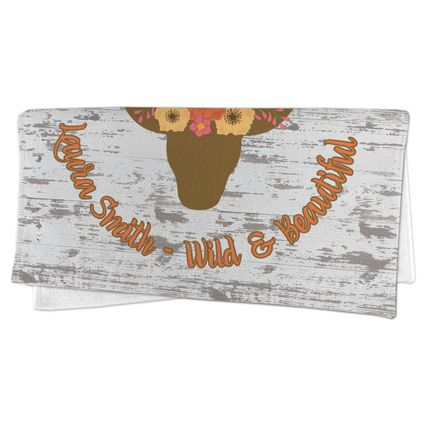 Floral Antler Microfiber Dish Rag - FOLDED (half)