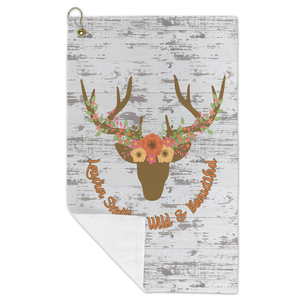 Floral Antler Microfiber Golf Towels - FOLD