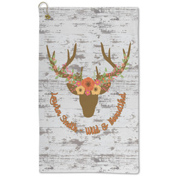 Floral Antler Microfiber Golf Towel - Large (Personalized)