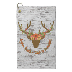Floral Antler Microfiber Golf Towel - Small (Personalized)