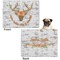 Floral Antler Microfleece Dog Blanket - Regular - Front & Back