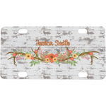 Floral Antler Mini/Bicycle License Plate (Personalized)