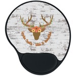 Floral Antler Mouse Pad with Wrist Support
