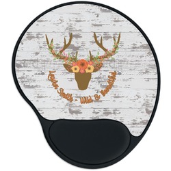 Floral Antler Mouse Pad with Wrist Support