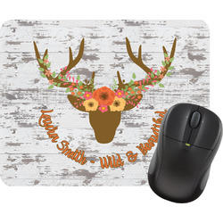 Floral Antler Rectangular Mouse Pad (Personalized)