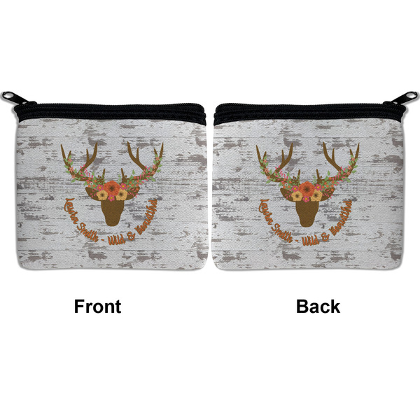 Floral Antler Neoprene Coin Purse - Front & Back (APPROVAL)