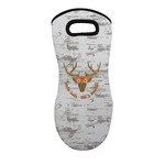 Floral Antler Neoprene Oven Mitt - Single w/ Name or Text