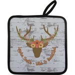 Floral Antler Pot Holder w/ Name or Text