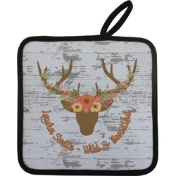 Floral Antler Pot Holder w/ Name or Text