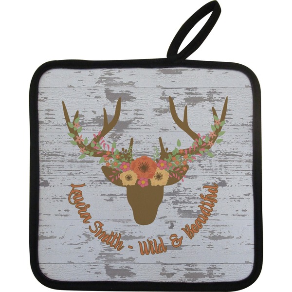 Floral Antler Neoprene Pot Holder
