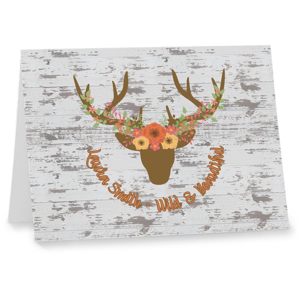 Custom Floral Antler Note cards (Personalized)