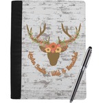 Floral Antler Notebook Padfolio - Large w/ Name or Text