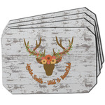 Floral Antler Dining Table Mat - Octagon w/ Name or Text