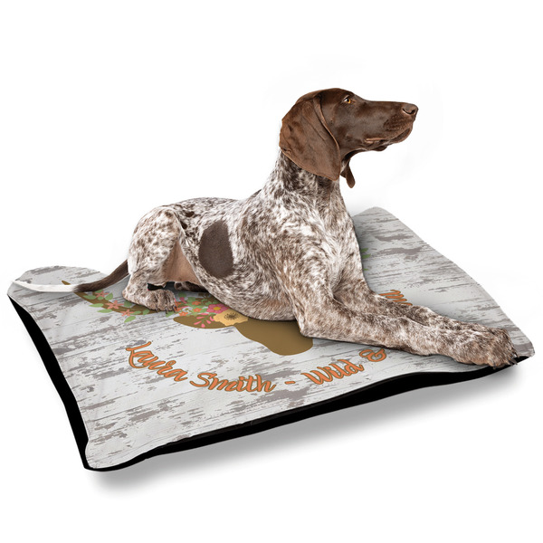 Floral Antler Outdoor Dog Beds - Large - IN CONTEXT